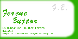 ferenc bujtor business card